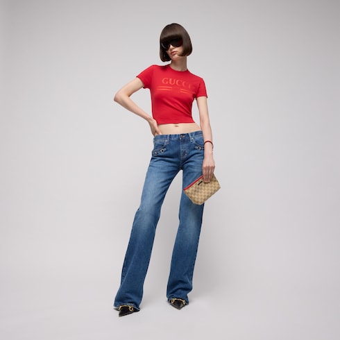 حقيبة داخلية صغيرة مع حزام ورقعة شعار Gucci