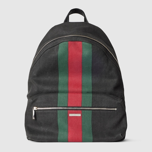 Positano large backpack in black canvas | GUCCI® US