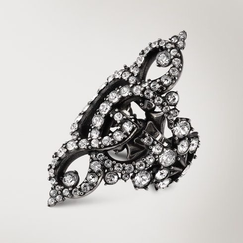 GG Marmont crystal wide ring