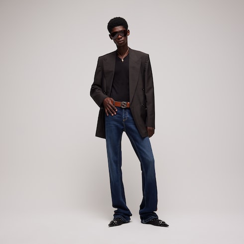 Ceinture large avec boucle à détail GG enlacés