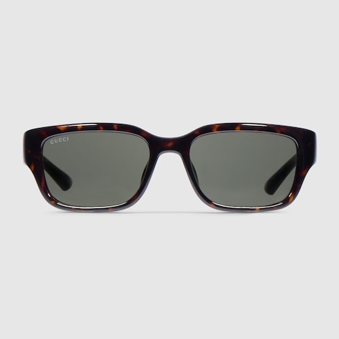 Low nose bridge fit rectangular sunglasses in brown tortoiseshell