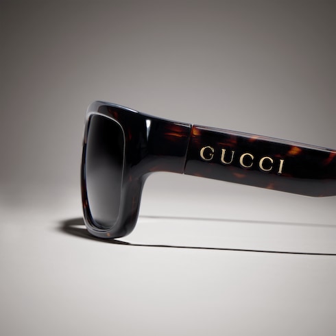 Low nose bridge fit rectangular sunglasses