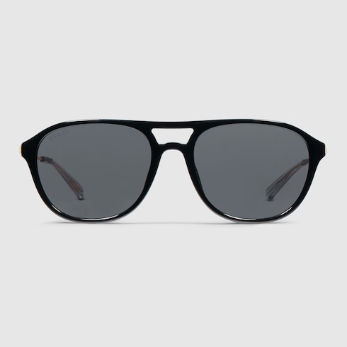 Specialized-fit navigator sunglasses in black | GUCCI® US