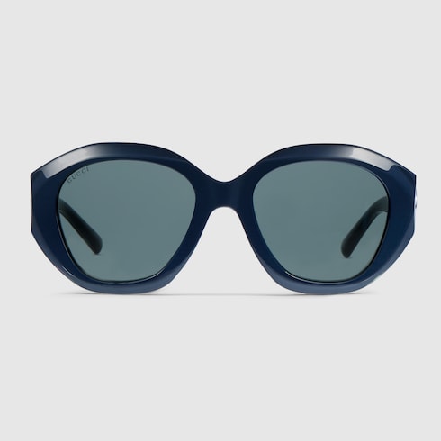 Geometric-frame sunglasses in blue | GUCCI® CA