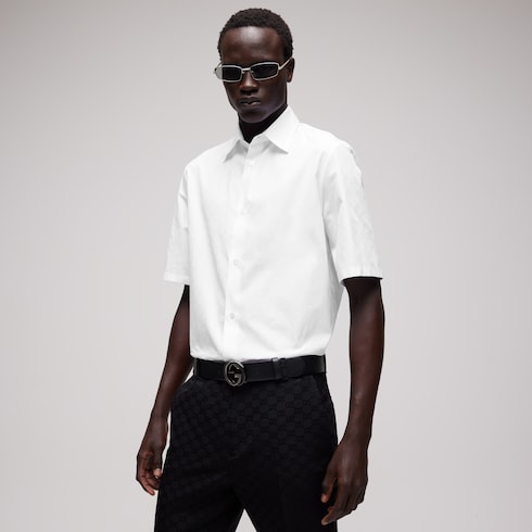 Camicia in popeline di cotone GG