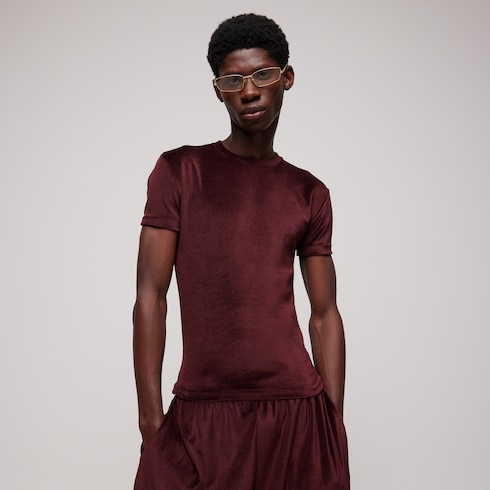 Silk stretch jersey T-shirt