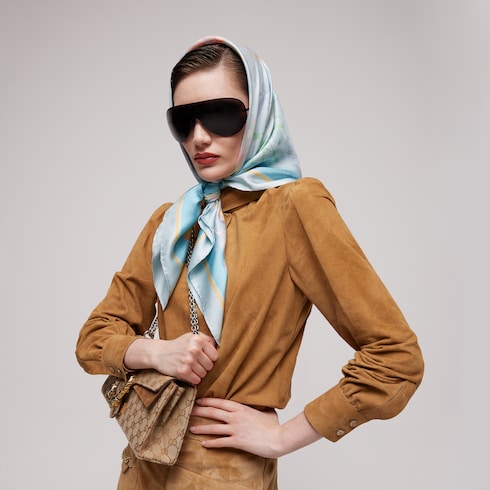 Printed silk twill carré