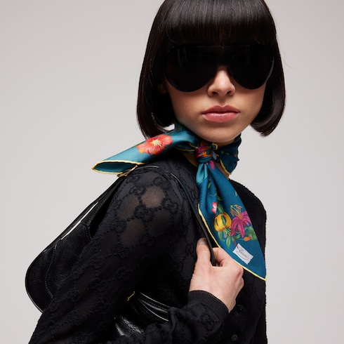 Printed silk twill bandana