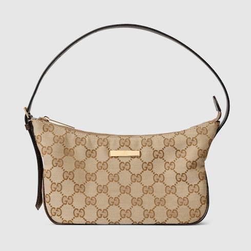 Lady Lunetta small shoulder bag in sand and brown GG canvas