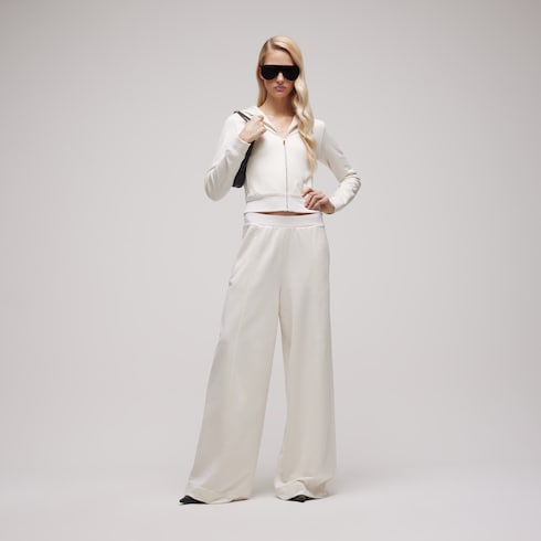 Pantalon décontracté en jersey de soie et coton
