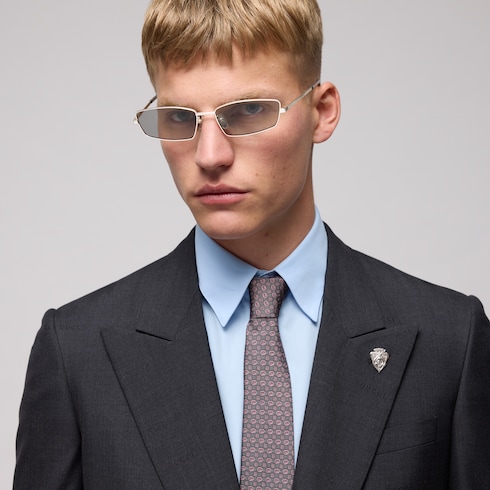 Interlocking G silk jacquard tie