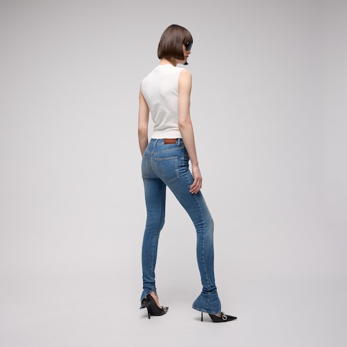 Top de jacquard de viscosa fino con GG