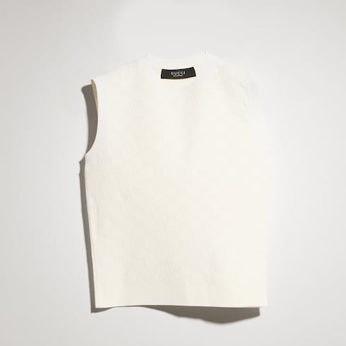 Top in viscosa fine GG jacquard