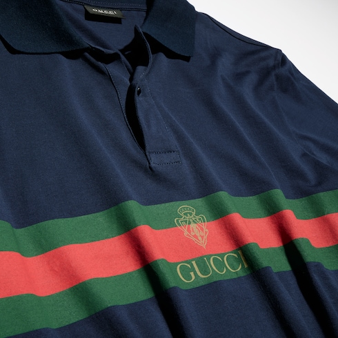 Polo en jersey de coton avec bande Web