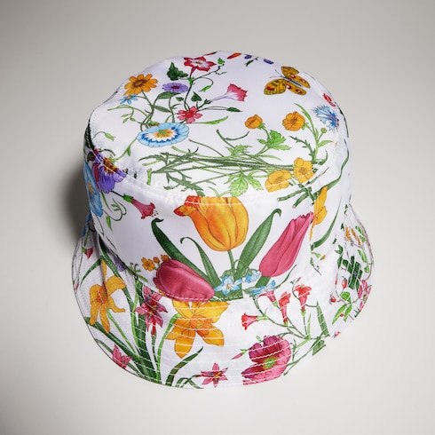 Cloche in twill di seta stampato
