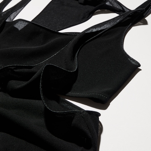 Light crêpe jersey bralette set in black | GUCCI® RO