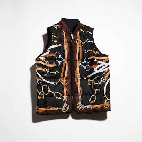 Reversible padded silk twill vest