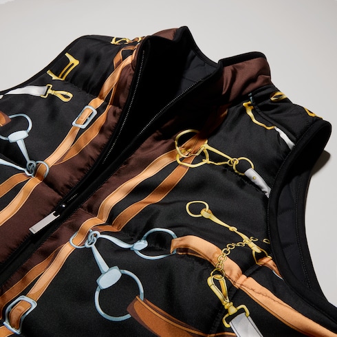 Reversible padded silk twill vest