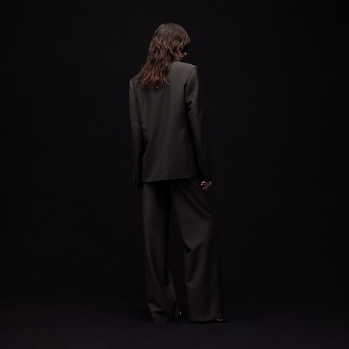 Hose aus Wolle Mohair mit Nadelstreifen