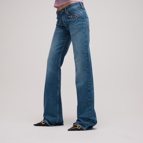 Denim in cotone stretch con Morsetto