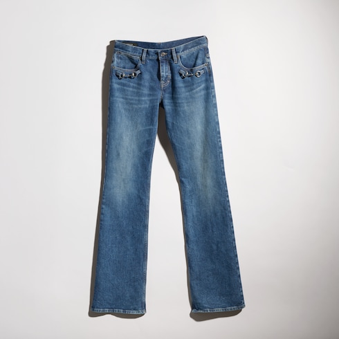 Stretch Baumwoll-Denim mit Horsebit