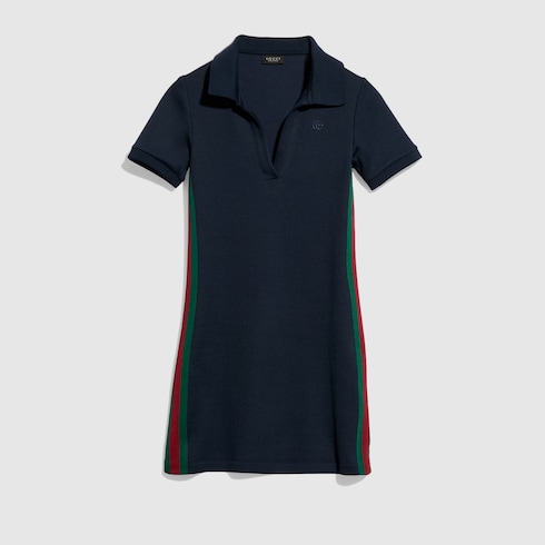 GUCCI ウェブ付き リブ コットンジャージー ドレス