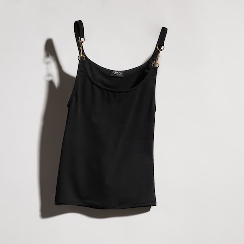 Viscose crêpe jersey top with Horsebit