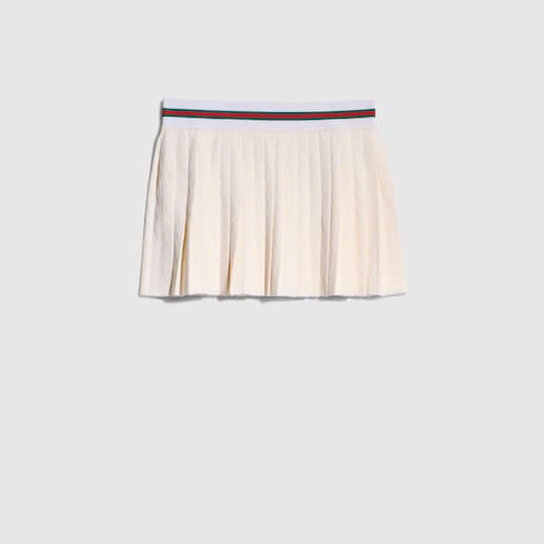 GG cotton viscose jacquard mini skirt in ivory | GUCCI® US
