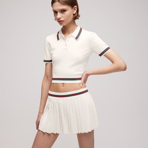 Mini gonna in cotone e viscosa jacquard GG