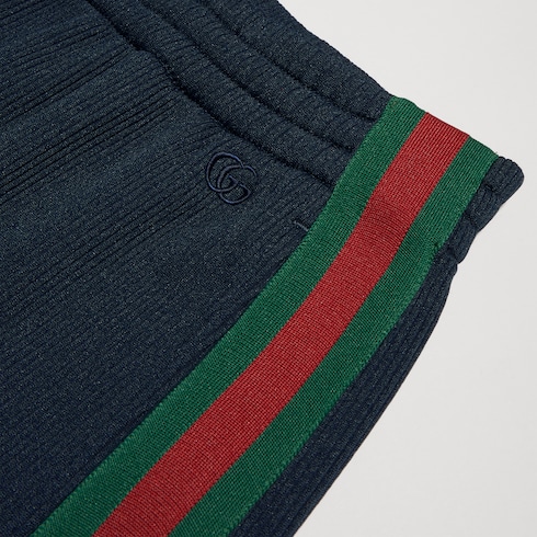 Rib cotton jersey leisure pants with Web