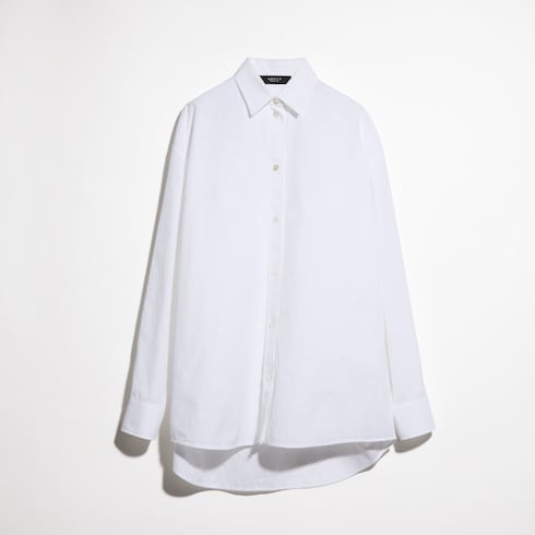 Camisa de popelina de algodón con estampado de damero y GG