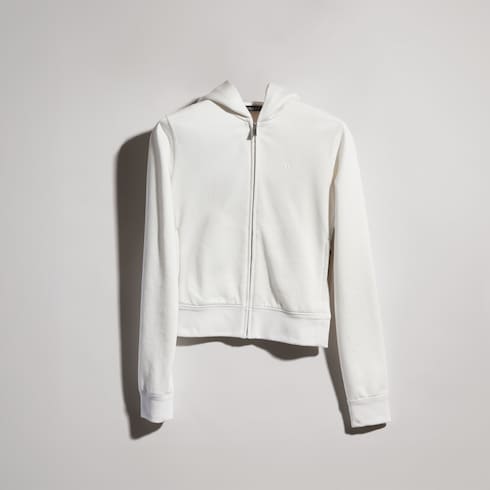 Sweat-shirt zippé en jersey de soie et coton