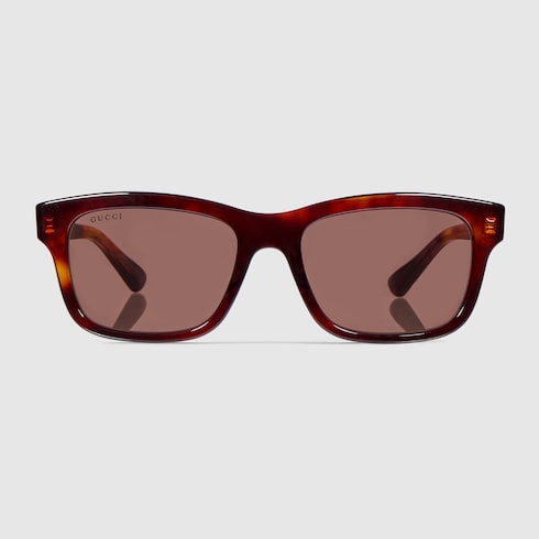 GUCCI GG-9067NJ B2Q ブラウン　レッド 系 Rectangular-frame sunglasses in brown | GUCCI® US