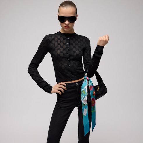 Ruban en twill de soie imprimé