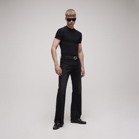 T-shirt technique en jacquard de tissu GG