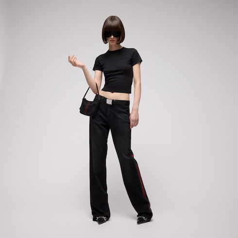 Belt with rectangular buckle