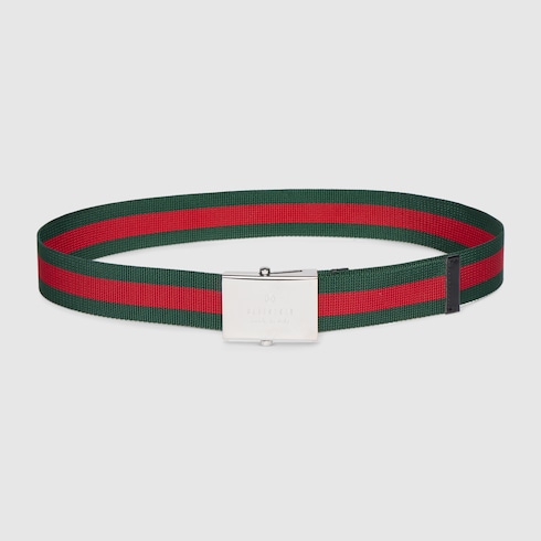 GUCCI レクタングル バックル ウェブ ベルト