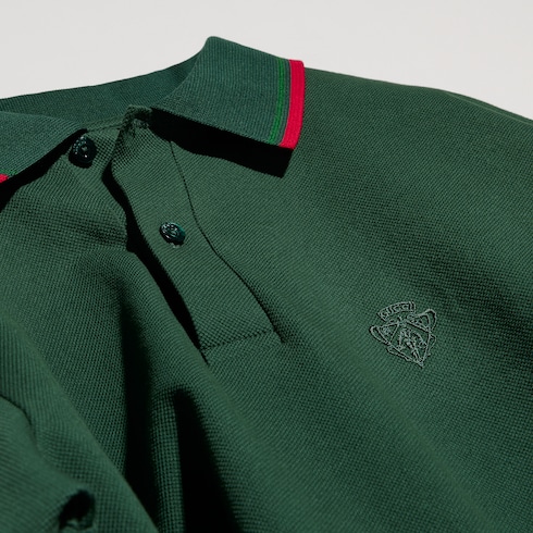 Cotton piquet polo shirt with embroidery