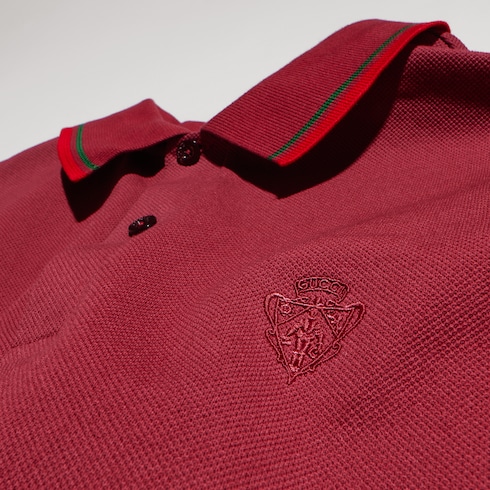 Polo en piqué de coton avec broderie