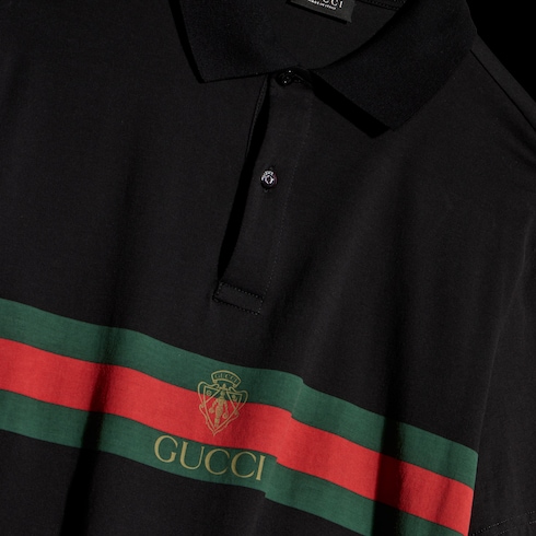Polo de punto de algodón con estampado