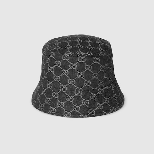 Gucci GG Denim Bucket Hat Black バケットハット GG cotton denim bucket hat in black | GUCCI® SI