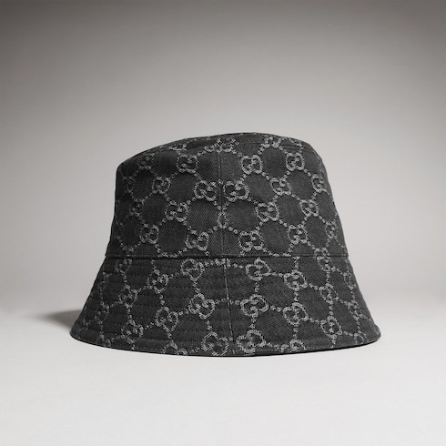 GG cotton denim bucket hat