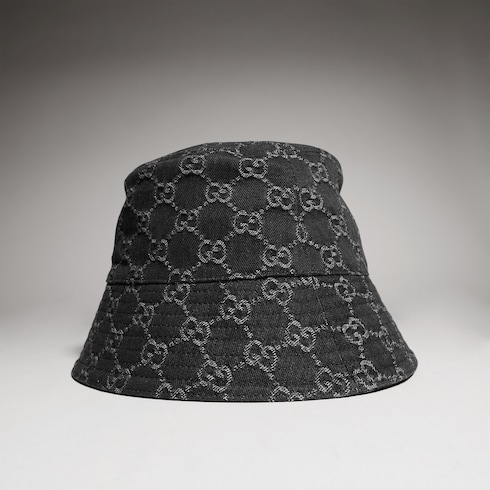 GG cotton denim bucket hat