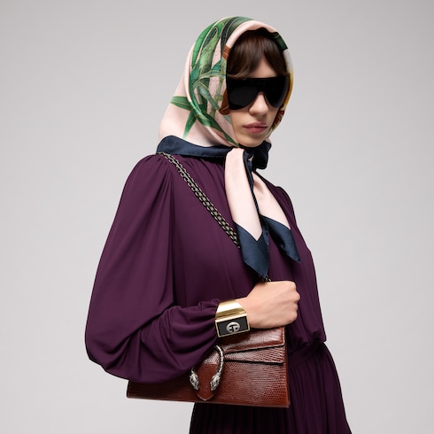 Gucci x Ando Cloisonné silk jacquard carré