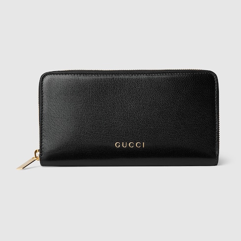グッチ レタリング ジップアラウンドウォレット ・ブラックレザー