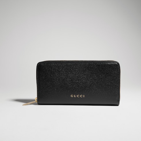 Brieftasche mit Rundumreißverschluss und Gucci Schriftzug