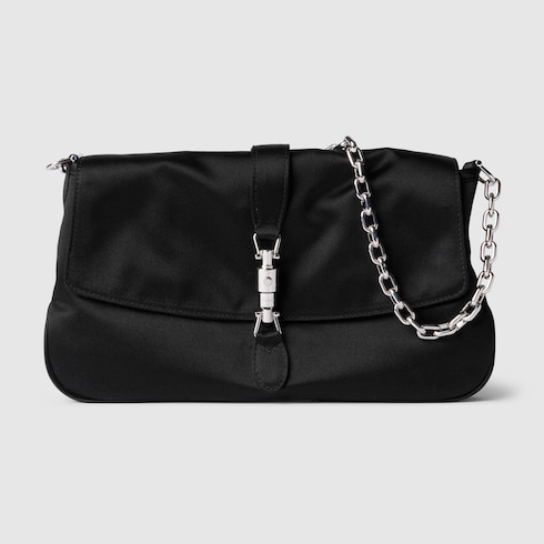 Gucci Aperitivo medium shoulder bag in black silk satin | GUCCI® US
