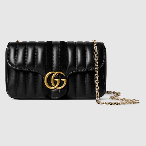 GUCCIバック Jetset GG Marmont small shoulder bag in black leather | GUCCI® CA