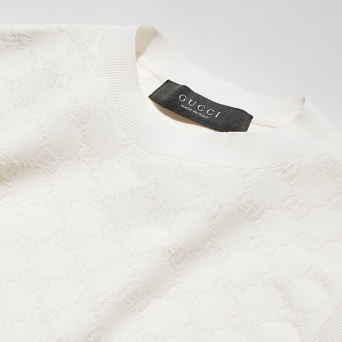 Top in viscosa fine GG jacquard