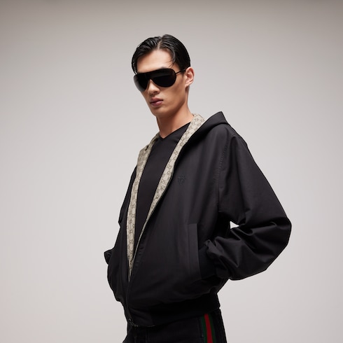Wendbare Jacke aus Baumwollcanvas mit Reißverschluss